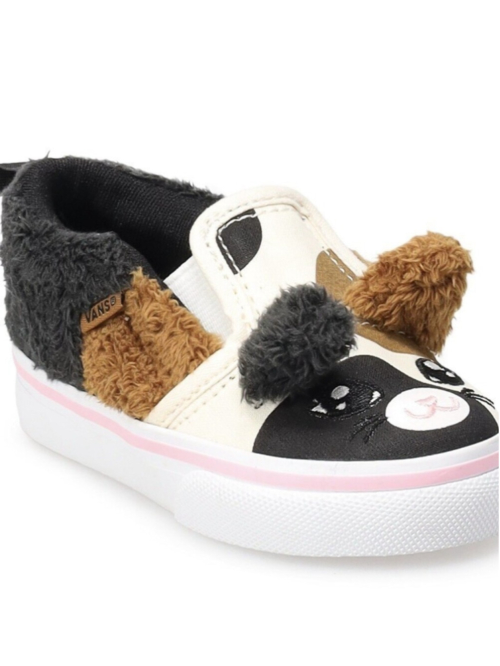 Vans Asher V Trainers Calico Cat Multi White Design Toddler Kids Slip On Shoe 4C